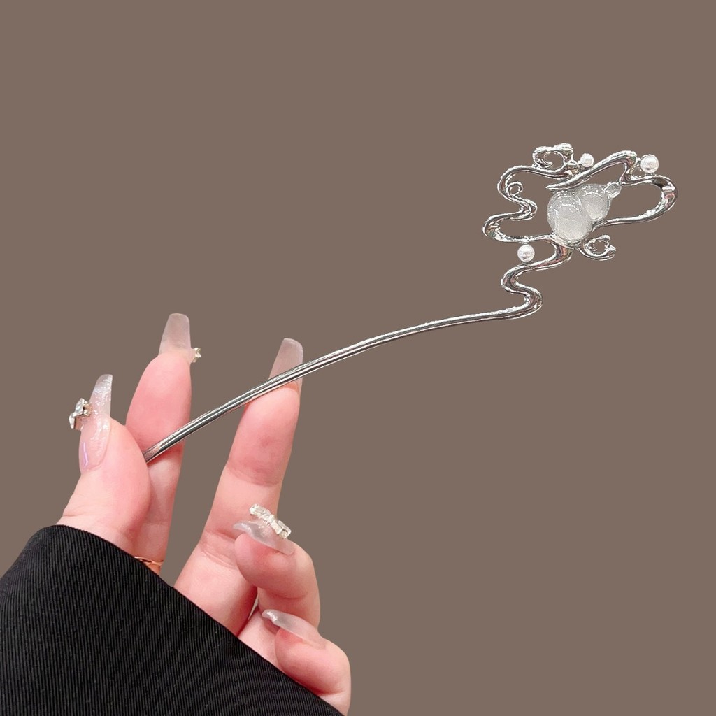 Kẹp tóc ngọc trai bầu cổ mèo - Phong cách đơn giản sang trọng, phụ kiện tóc cao cấp