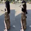 Váy in họa tiết da báo cổ điển mùa hè Thiết kế mới eo cao Niche Slimer Look Váy dài thời trang