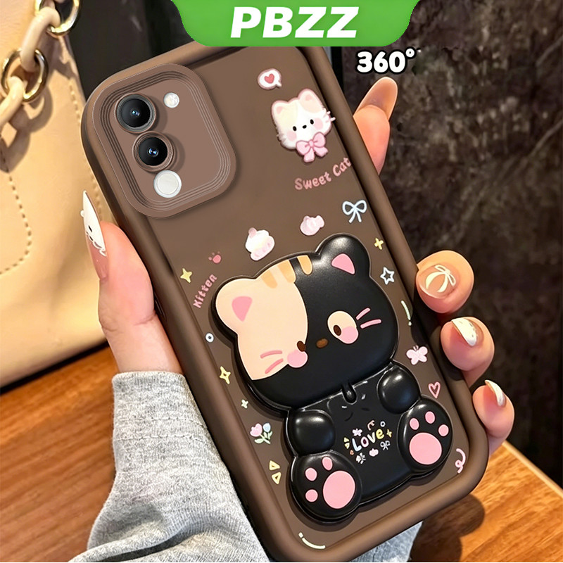 Ốp Lưng Cho OPPO a5X A5i a5 PRO a5m a5 5g a5 4g Vỏ Điện Thoại Vỏ Mềm Silicon Chống Sốc Thiết Kế Mới Thẩm Mỹ Có Giá Đỡ 360° Gương trang điểm mèo dễ thương cho bé gái JTXMMZJ