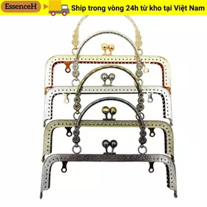 ESSENCEH Ví Khóa Khung, Kim Loại Vintage Ví Khung Kiss Clasp, Túi 20CM Kiss Khóa Khóa DIY Craft
