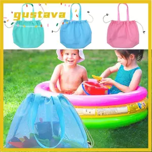 Túi xách Tote đi biển GUSTAVA, Túi lưới có thể giặt khô nhanh, Túi lưới dây rút chống nước di động ngoài trời