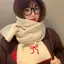 PNPIA- 2025 Mùa Đông Mới Phong Cách Đại Học Giả Khăn Cashmere Màu Trơn Thời Trang Thêu Nơ Cặp Đôi Khăn