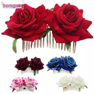 BORAGETE Cô Dâu Hoa Lược Tóc Nữ Handmade Lễ Hội Phù Dâu Trang Sức Tóc