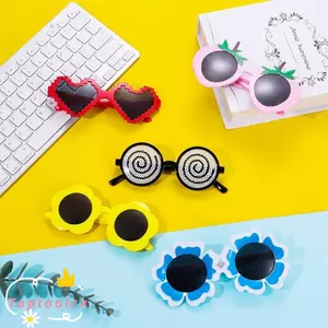 TOPTOOLCX Luau Đạo cụ dự tiệc, Thiết kế trái cây hợp thời trang Kính râm dứa ngộ nghĩnh, Trang trí sinh nhật Phụ kiện trang điểm mới lạ dành cho nữ và nam giới