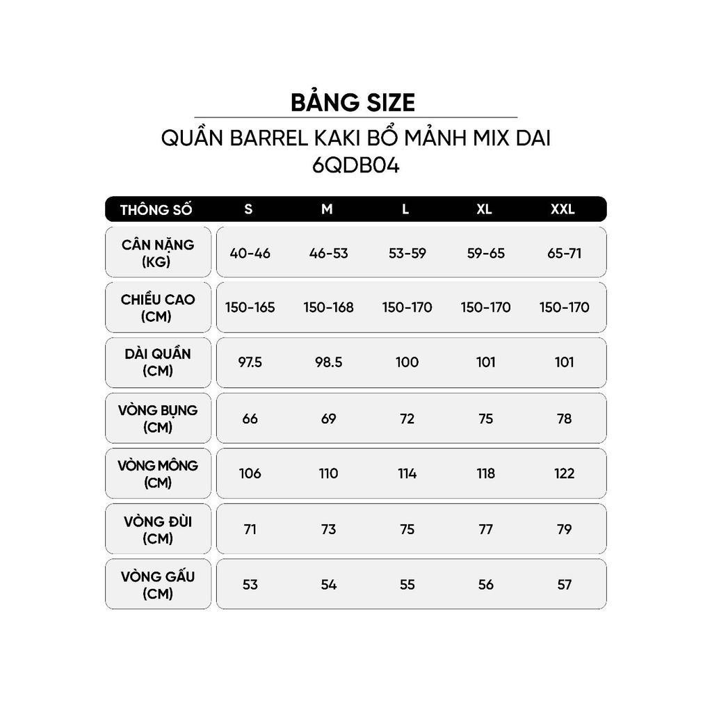 Quần dài nữ CARDINA dáng barrel kaki bổ mảnh mix đai 6QDB04