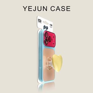 Miếng dán kính tương phản nâng cao Giá đỡ tình yêu Vỏ điện thoại cho iPhone17 16 15 Pro Max Bảo vệ Camera chống sốc Vỏ cứng chống rơi