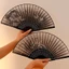 Quạt Handmade Phong Cách Trung Quốc Mới Quạt Tre Khiêu Vũ Cổ Điển Quạt Nhỏ Phong Cách Cổ Đại Hanfu Phong Cách Trung Quốc Tranh Mực Gấp Quạt Mẫu Đơn