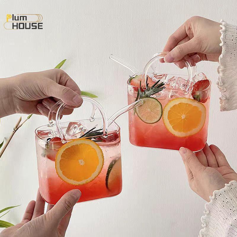 PlumHOUSE Di Động Ngộ nghĩnh Trái Cây Cốc Thủy Tinh Cho Cotails Túi Xách Kính Hình Cho Du Lịch Dã Ngoại Thanh Đảng VN