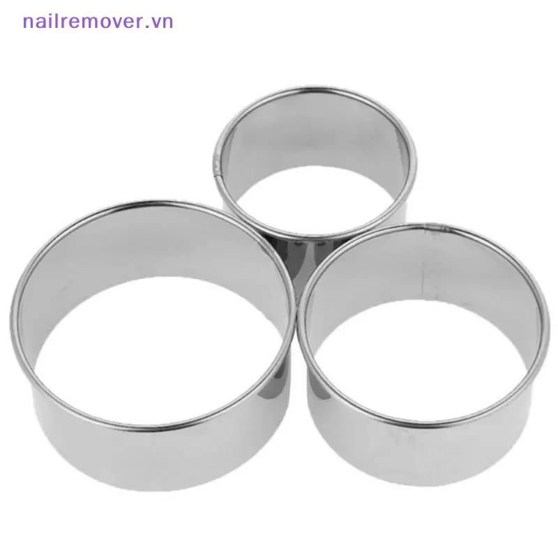 [NR] 3 Kích Thước Thép Không Gỉ Tròn Bánh Bao Bọc Khuôn Cắt Dụng Cụ Làm Cookie MỚI