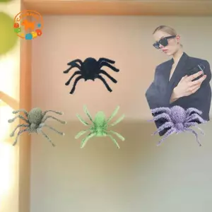 CANAMEK 1 Thực Tế 3D Floing Nhện Ngộ nghĩnh Halloween Sang Trọng Nhện Mô Hình Hoạt Hình Nhân Tạo Thanh Nhện Trang Trí Tiệc CSF