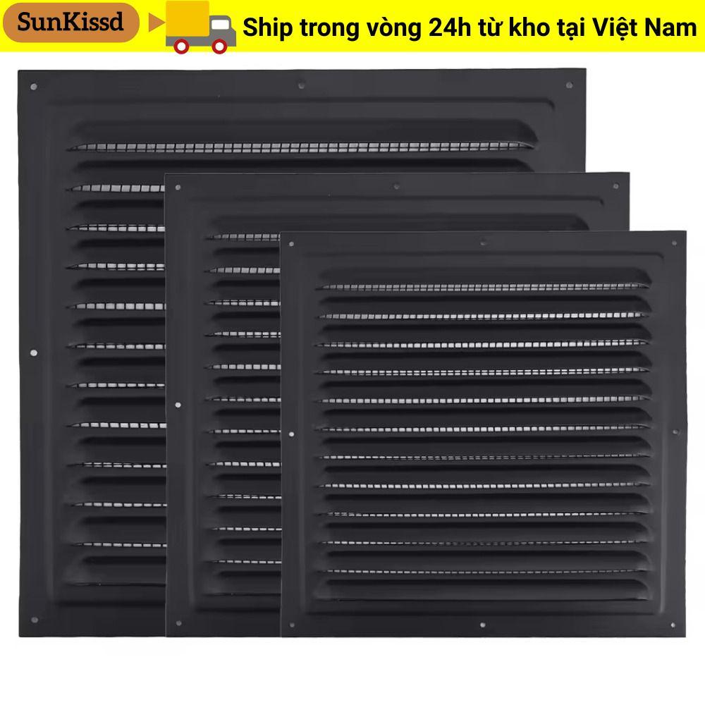 SUNKISSD Nắp che lưới tản nhiệt thông gió hợp kim nhôm, 100/150/200/250/300/400mm, tấm cửa sổ kim loại làm mát sưởi, vuông