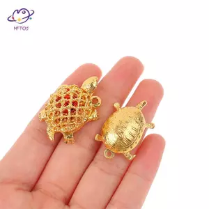 HFTOY 1 Mặt dây chuyền rùa vàng phong thủy 3cm Rùa vàng tốt lành Luy Móc khóa đồ trang trí quyến rũ Quà tặng Trang trí văn phòng ô tô tại nhà ~