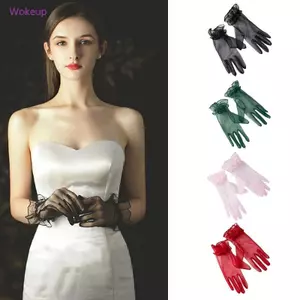 Găng tay dài vải tuyn cổ tay phong cách vintage Woke cho nữ, phụ kiện cưới/ dự tiệc