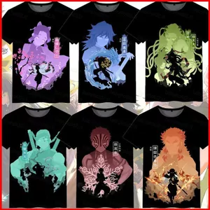 BH2 Demon Slayer Anime Áo Thun Nữ Tay Ngắn Unisex Áo Rời Kimetsu no Yaiba Graphic Tee Áo Sơ Mi Plus SIze HB2