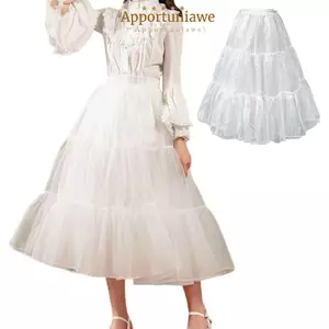 IAPPORTUNIA Petticoat, Không có vòng Gothic Underskirt Crinoline, Thời trang màu trắng thoáng khí Cosplay Ball Gown Petticoats Đầm dự tiệc