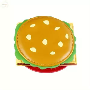 Túi Đựng Thẻ ID AWNGD, Túi Đựng Tiền Di Động Hình Burger Dễ Thương, Da PU Đa Năng Tiền Xu Ví Nam Nữ