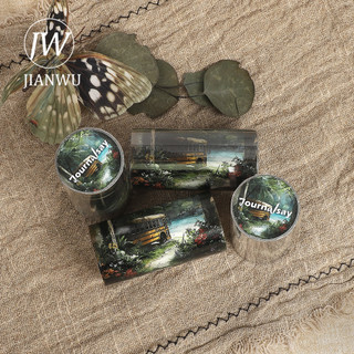JIANWU 80mm * 209cm Vintage Lakeside Cây Vật liệu phong cảnh Cắt xén Thêu Sò Băng Washi Sáng Tạo DIY Tạp Chí Văn Phòng Phẩm