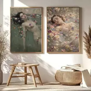 Retro Dưới Nước Ophelia Dream Lover Poster Không Khung Tranh Canvas Trang Trí Tường Nhà Thanh Lịch