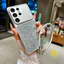 Phone Case For SAMSUNG Galaxy S26 Ultra Plus S25 S24 S23 S22 FE Note 20 Ultrra TPU Glitter Powder Strap Soft Glitter Powder Aesthetic Korean Cute