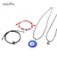 AqToCna Kính Xanh 3cm Ác Mắt Mặt Dây Nelace Vòng Tay Luy Nelace Choker Trang Sức AqToCna