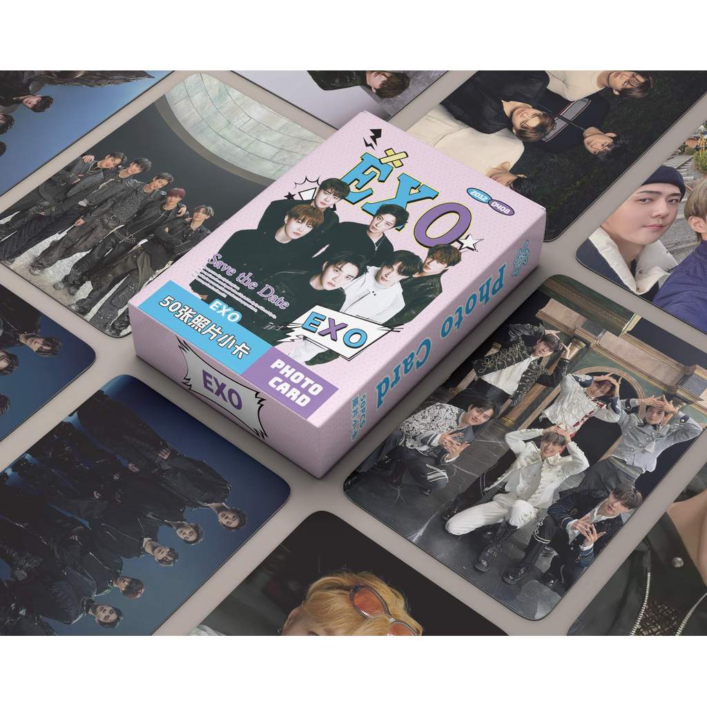 50-55 Cái / hộp EXO Laser Holographic Photocards BAEK HYUN SEHUN Chanyeol SOLO Lomo Cards D.O. Bưu thiếp ba chiều KAI CHEN XIUMIN SUHO YM