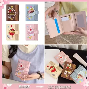 Túi đựng thẻ tiền mặt YOI Trifold Ví nhỏ gọn Ví da PU Ví ngắn mỏng