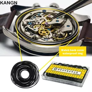 KANGN 200 Cái / bộ Vòng chữ O cao su, Độ dày 0,5mm / 0,6mm Đồng hồ chống nước, Đóng hộp bền cho dụng cụ sửa chữa thợ đồng hồ Vòng chữ O