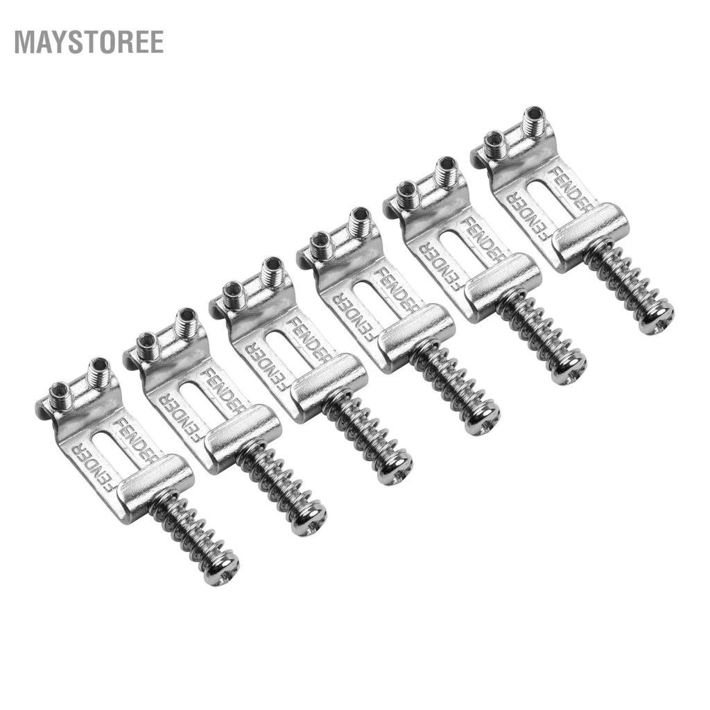 Maystoree 6 Yên ngựa đàn guitar Phụ tùng thay thế điện bằng kim loại cho đàn guitar ST Ngăn ngừa đứt dây Cải thiện âm sắc và duy trì với lò xo vít gắn