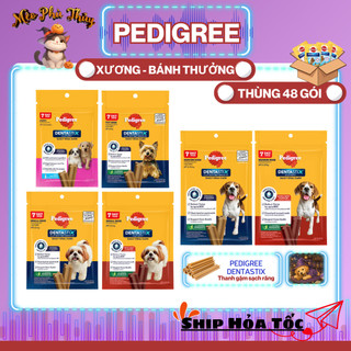 [Thùng 48 gói ] Bánh xương cho chó Pedigree Dentastix , Bánh thưởng chăm sóc răng miệng __