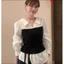 S-2XL Nữ Thời Trang Chắp Vá Áo Sơ Mi Nữ Tay Dài Công Sở Nữ Làm Việc Rời Top Áo Sơ Mi