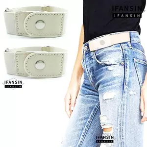 FANSIN 2 Cái / bộ Thắt Lưng Co Giãn, Không Khóa Vải Đàn Hồi, Quần Có Thể Điều Chỉnh Vô Hình Khóa Quần Jean