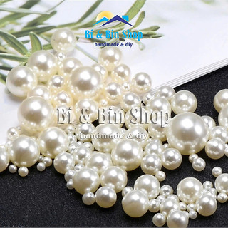 40g Hạt Bẹt Đài Loan Loại Đẹp Tròn Có Lỗ, Hạt Ngọc Hạt Trai Làm Đồ Thủ Công
