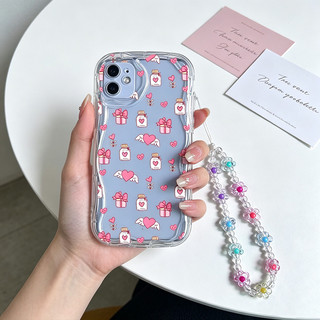 Ốp Lưng Hoa Tình Yêu Nơ Cho Redmi Note 14 13 12 11 10 Pro Plus 11S 10S Redmi 13X 14C 13C 13 12 TPU Có Dây Xích Trong Suốt Vỏ Điện Thoại ﻿ ﻿