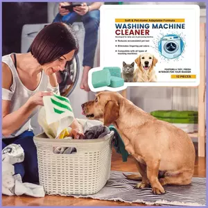 Máy giặt Máy làm sạch Viên nén 12 miếng Máy giặt Descaler Viên Máy giặt Máy hòa tan tóc cho phòng tắm mueadsyvn