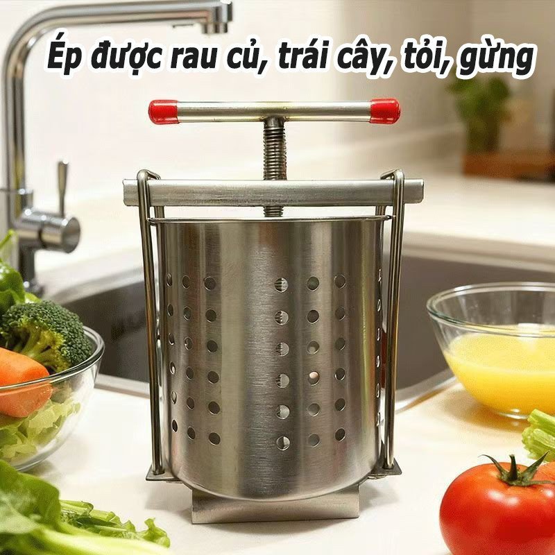 Dụng Cụ Vắt Ráo Nước Đa Năng Inox 430 Ép Rau Củ Quả Ép Chanh Kèm 2 Lưới Lọc Cho Bếp