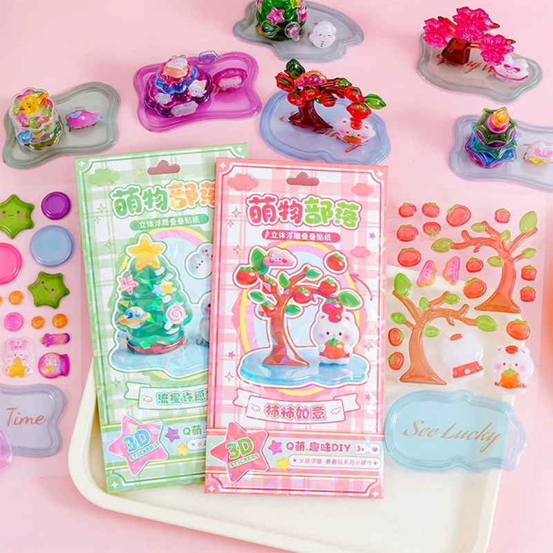 Sticker Nổi 3D DIY Decor Bàn Học Hình Dán Hoạt Hình Cute Đồ Chơi Sáng Tạo Cho Bé