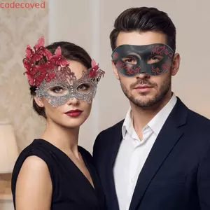 Mặt nạ ren nửa mặt CODECOVED, Mặt nạ bướm phong cách quyến rũ nhiều màu, Đá giả Cosplay lạ mắt Mặt nạ hóa trang lễ hội trang điểm