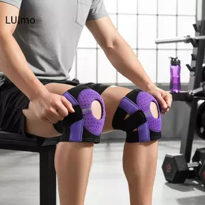 LUImo Hỗ trợ Nẹp đầu gối có thể điều chỉnh với Bộ ổn định bên để chạy bóng rổ Đi bộ đường dài Thể thao Giảm đau SBS