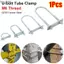 YUJINI 1 Kẹp Ống Tròn M8, Vít Ống Thép Carbon Q235 Mạ Kẽm, Có Bu Lông Tròn Vách Ngăn Cho Ống Tròn