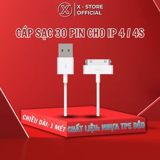 Cáp sạc 30 pin cho lp 4/4s, Pad 2/3, dây sạc chân to, sạc và đồng bộ điện thoại - DSI4