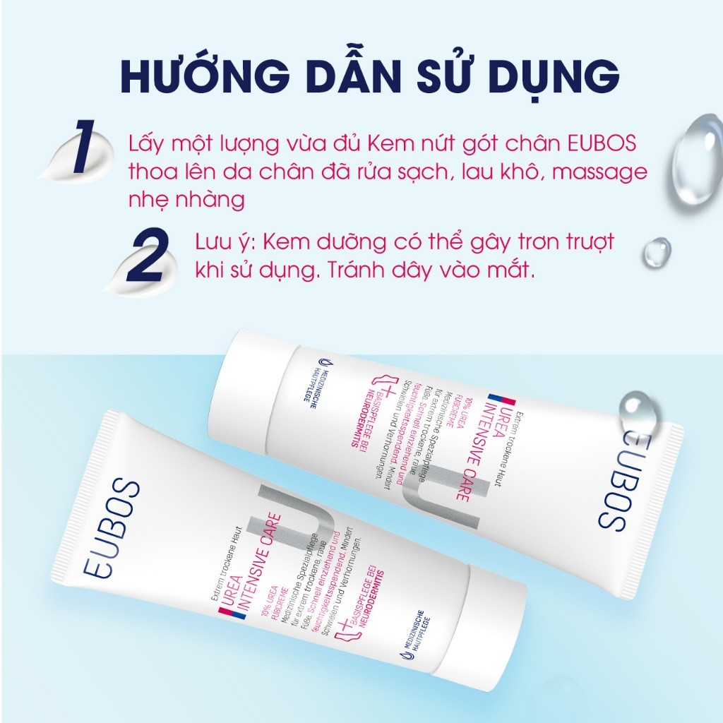 Combo 2 Kem Dưỡng Da Chân Và Nứt Gót EUBOS Giúp Dưỡng Ẩm Giảm Chai Sần Tuýp 100ml