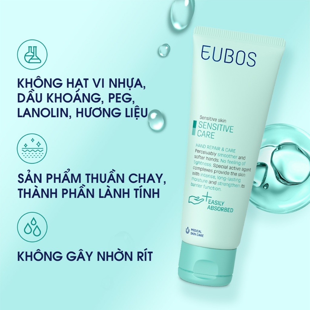 Combo Kem Dưỡng Da Tay EUBOS 75ml Và Kem Nứt Gót Dưỡng Da Chân UREA 10% Foot Cream 100ml Dưỡng Ẩm