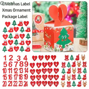 TUYỆT VỜI 24 Chiếc Nhãn Giáng Sinh Nướng Bánh Trang Trí Giáng Sinh Vui Vẻ Đếm Ngược Bánh Quy Gói Bánh Quy Kẹo Thẻ Mùa Vọng Lịch Số