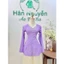 B.A212 - Áo Bà Ba DoLLy ChấM Bi LụA BảO AnH Cổ TiM Dây KéO Nút Nụ ( QUẦN LỤA )