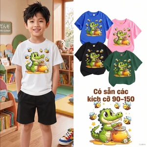 Áo thun bé trai lớn Hình hoạt hình Co giãn tốt Mặc hằng ngày