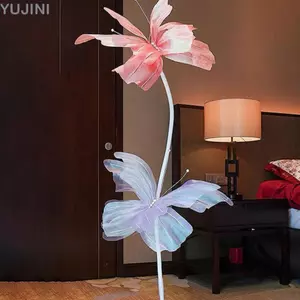 Hoa bướm nhân tạo YUJUNI, Bướm lớn lụa đầy màu sắc, 50cm Nền khổng lồ Hoa giả Tường cành bướm