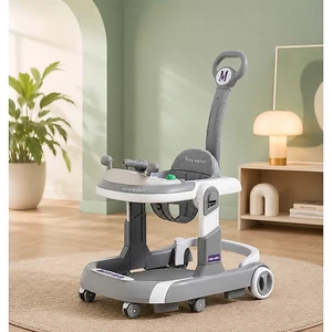 Xe Tập Đi Chữ U Cao Cấp Chống Lật Samkid's , Kết Hợp Bàn Ăn Dặm , Có Cán Đẩy ,Lót Chân cho bé yêu