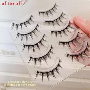 AFTEROF Anime Phim Hoạt Hình Lông Mi Giả, Đen Curvature C DIY Mi Nối Dài, Hợp Thời Trang Dễ Mặc Trang Điểm Mắt Nhẹ Demon Lông Mi Giả Đảng