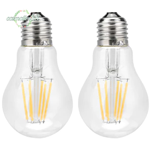 CATMALLER88 2 Gói Bóng Đèn Dây Tóc LED, 220V CRI 80 + Bóng Đèn LED, Kính A60 Hiệu Quả Năng Lượng 360 Độ Chùm Góc Bóng Đèn Thanh
