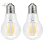 CATMALLER88 2 Gói Bóng Đèn Dây Tóc LED, 220V CRI 80 + Bóng Đèn LED, Kính A60 Hiệu Quả Năng Lượng 360 Độ Chùm Góc Bóng Đèn Thanh